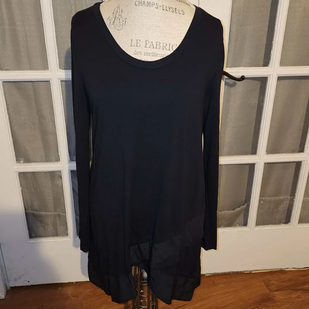 Soft Surroundings Womens‎ Black Layered Look Shirt Top Lagenlook Medium